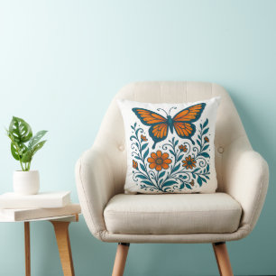 Wings of Garden Harmony Throw Pillow
