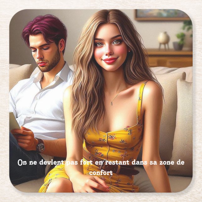 - Wings of Hope Square Paper Coaster (Front)