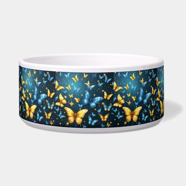 Wings of Joy: Blue and Yellow Flying Butterflies (Front)