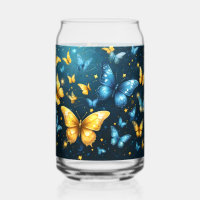 Wings of Joy: Blue and Yellow Flying Butterflies,