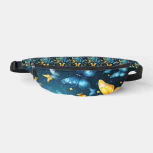 Wings of Joy: Blue and Yellow Flying Butterflies, Fanny Pack
