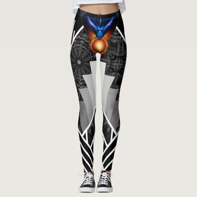 Wings Of Lightning Deco Mech Flare AOP Leggings (Front)