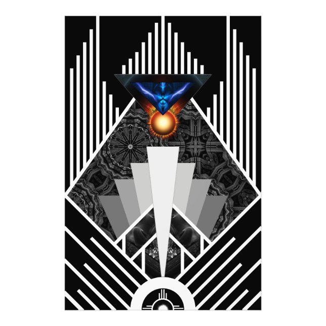 Wings Of Lightning Deco Mech Flare Photo Print (Front)