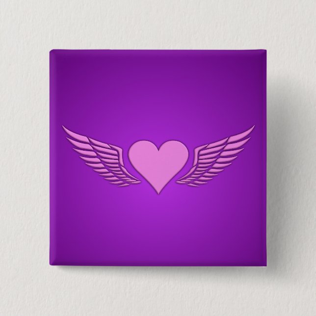 Wings of Love button, customize 2 Inch Square Button (Front)