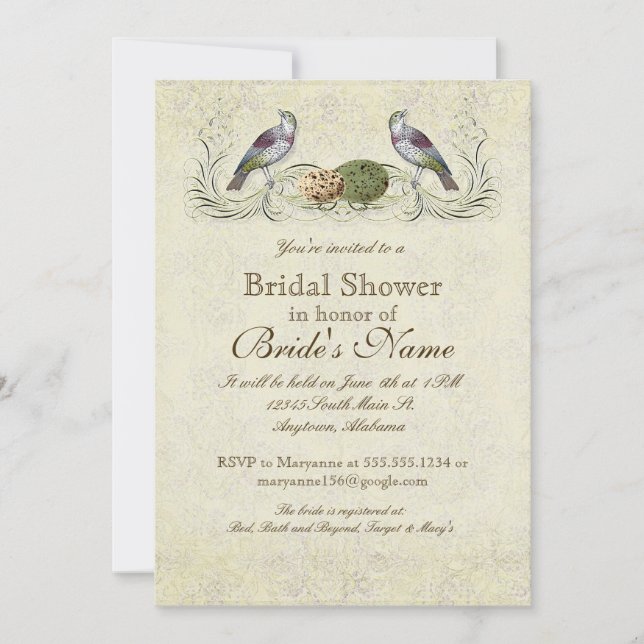 Wings of Love Invitation - Bridal Shower (Front)