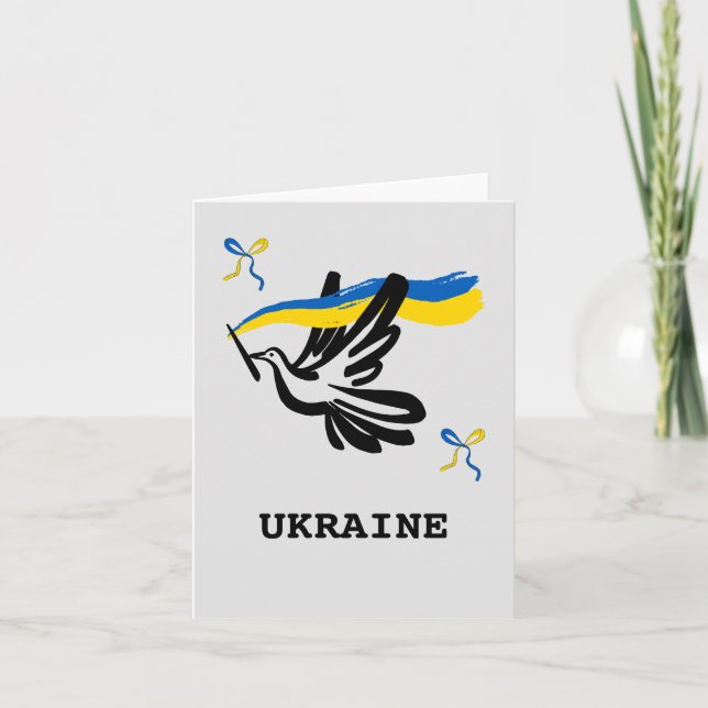 Wings of Peace: Ukraine Dove of Hope Card (Front)
