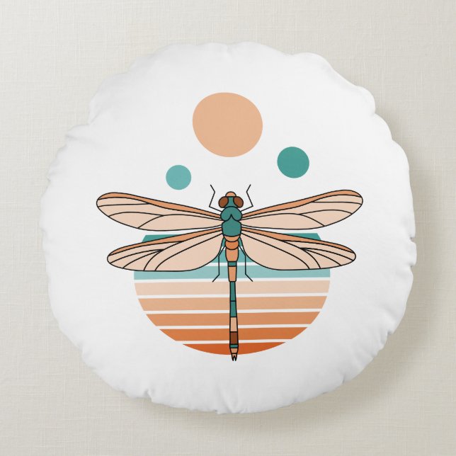 Wings of Sunset Round Pillow (Front)