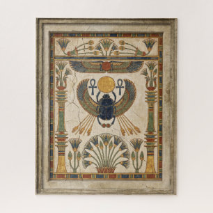 Wings of the Dawn: Ancient Egyptian Sun Scarab Jigsaw Puzzle