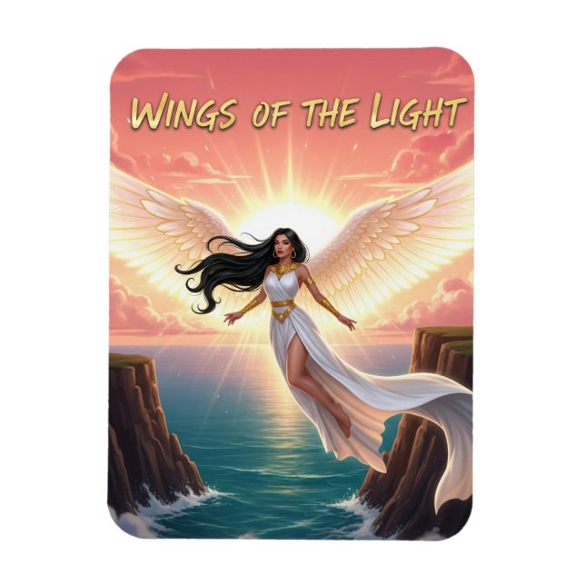 Wings of the Light – Angelic Sunrise Magnet (Vertical)