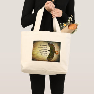 Wings of the Morning Inspirational Large Tote Bag