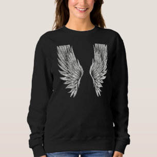 Wings On The Back Side Angel Wings Back Print Sweatshirt