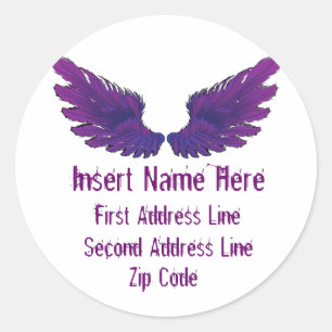 Wings Return Address Classic Round Sticker