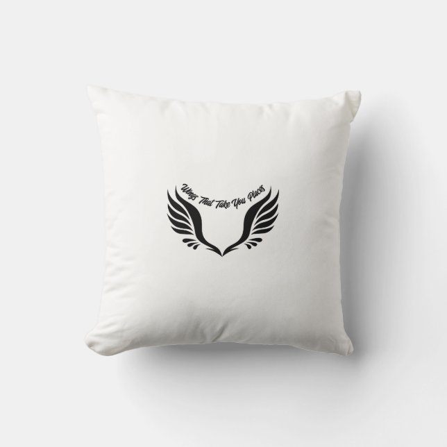 Wings That Take You Places Throw Pillow (Front)