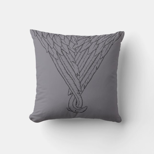 Wings Throw Pillow (Front)
