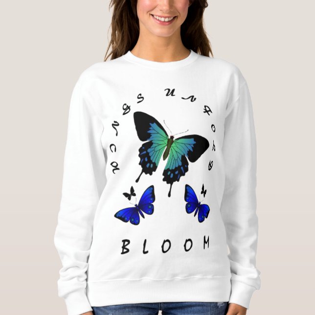Wings Unfold: Butterfly-Inspired Women's Design Sweatshirt (Front)