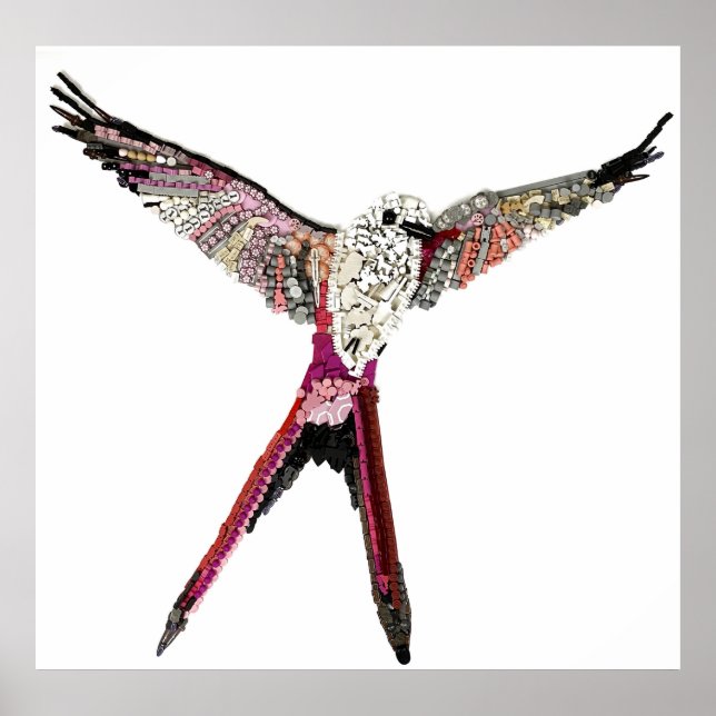 Wingspan Bird made entirely from Board Game Parts Poster (Front)