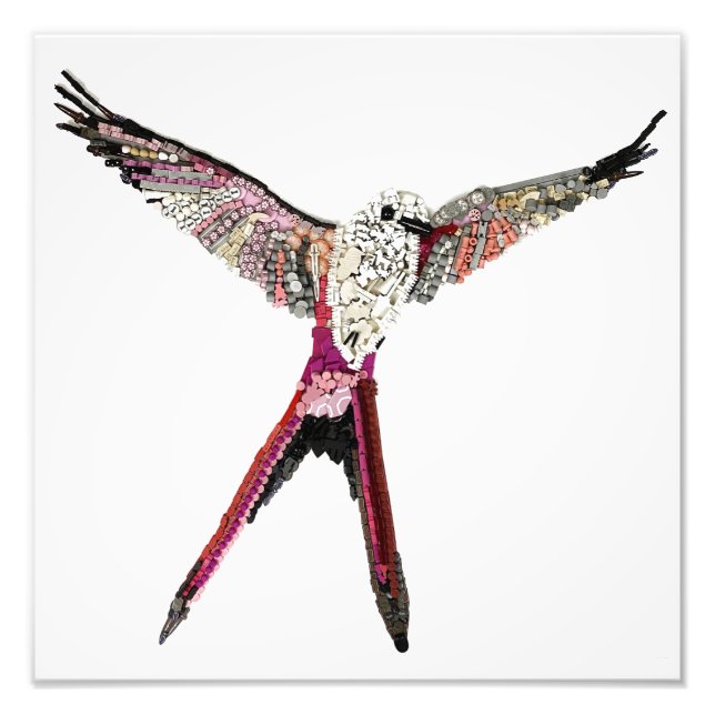 Wingspan Bird Made From Board Game Pieces Photo Print (Front)