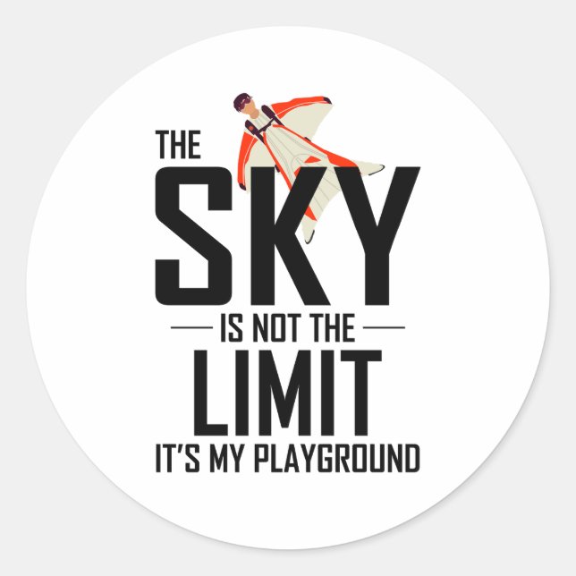 Wingsuit flying Base Jumping Skydiving Wingsuiting Classic Round Sticker (Front)