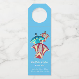 Wingsuit Skydiving Themed Bottle Tag