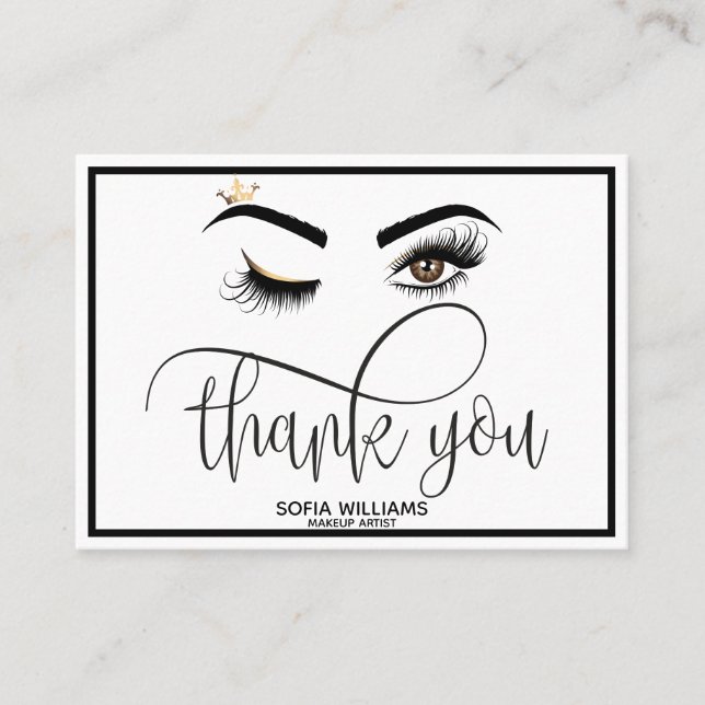 Wink Beautiful Brown Eye with Gold Crown Aftercare Referral Card (Front)