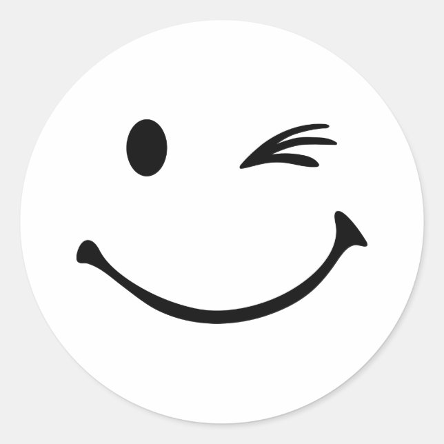 wink classic round sticker (Front)