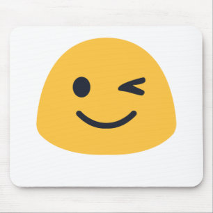 Wink Emoji Mouse Pad