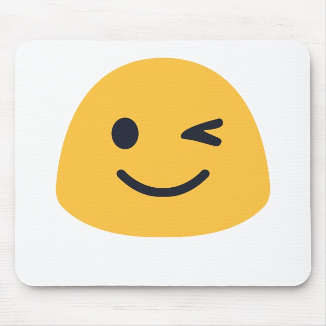 Wink Emoji Mouse Pad (Front)