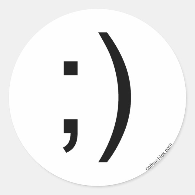 Wink emoticon classic round sticker (Front)
