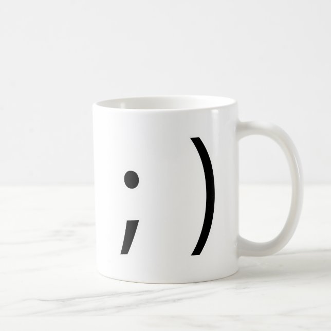 wink face! coffee mug (Right)