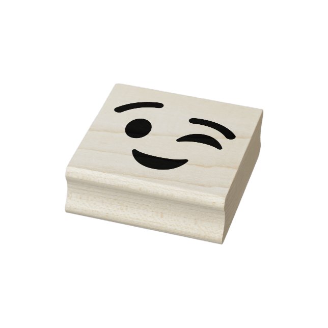 Wink Face Emoji Rubber Stamp (Stamp)
