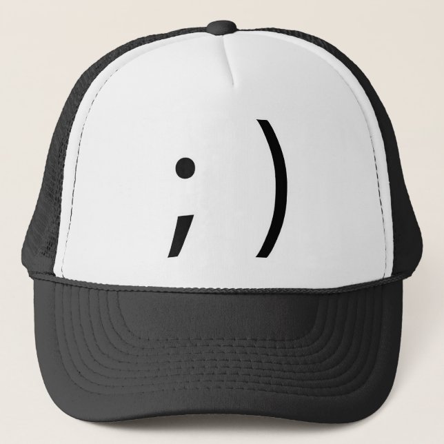 wink face! trucker hat (Front)