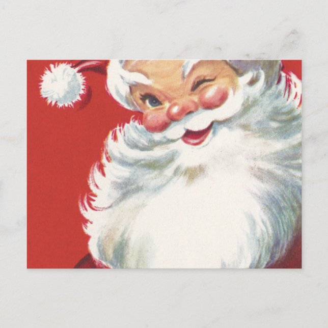 Wink From Santa Holiday Postcard (Front)