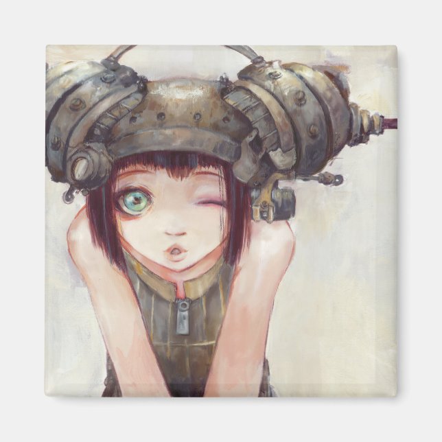 Wink Square Magnet (Front)