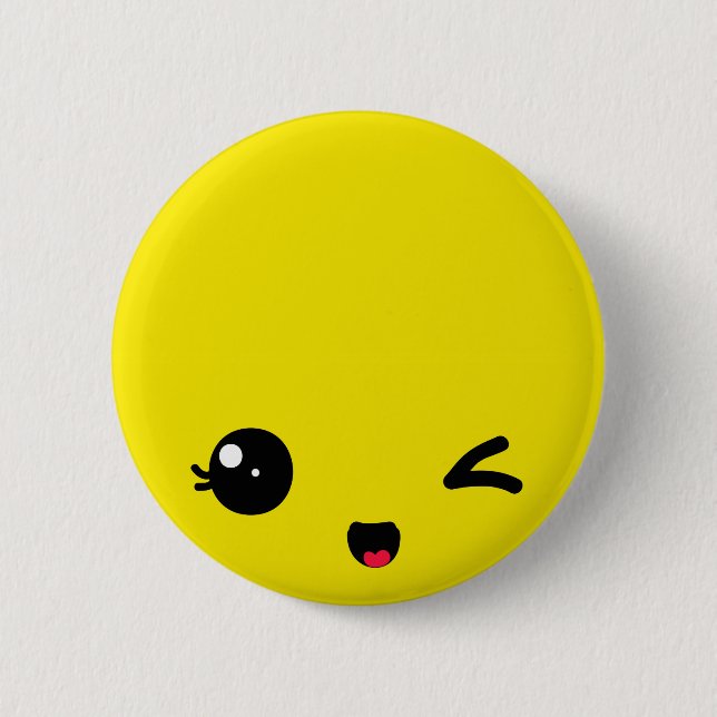 Winking 2 Inch Round Button (Front)