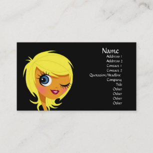 Winking Blonde Girl Business Cards