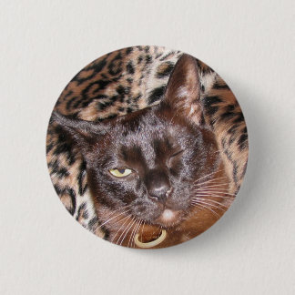 Winking Burmese Button