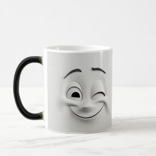 Winking Cartoon Face 3D Magic Mug