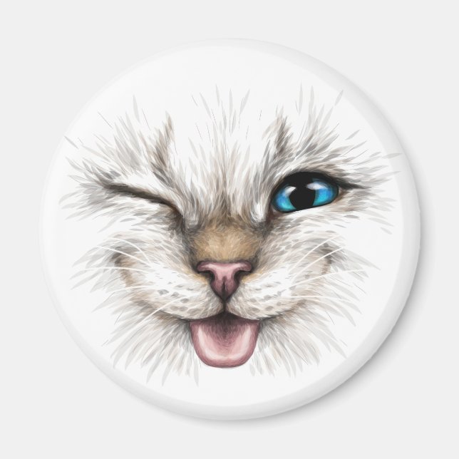 Winking Cat Magnet (Front)