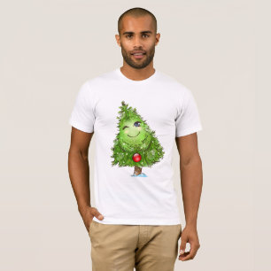 Winking Christmas Tree Mens T-Shirt