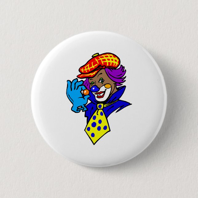 Winking Clown with Marble 2 Inch Round Button (Front)