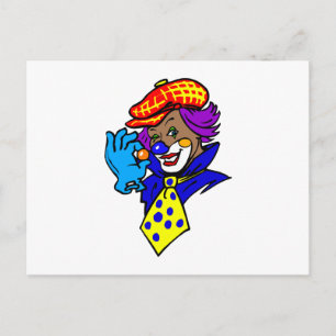 Winking Clown with Marble Postcard