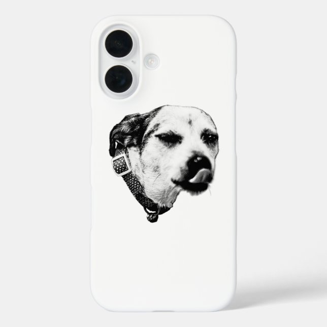 Winking Dog Case – Black and White Lick (Back)