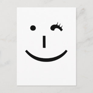 winking emoticon - a fun way to say hi postcard