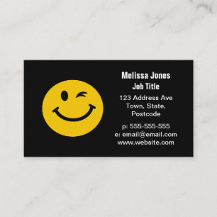 Winking face business card