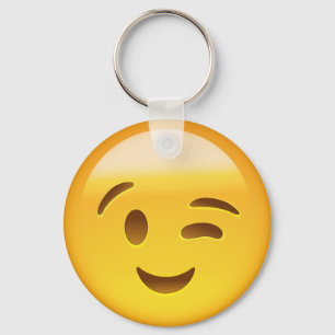 Winking Face Emoij Keychain