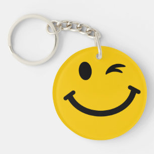 Winking face keychain