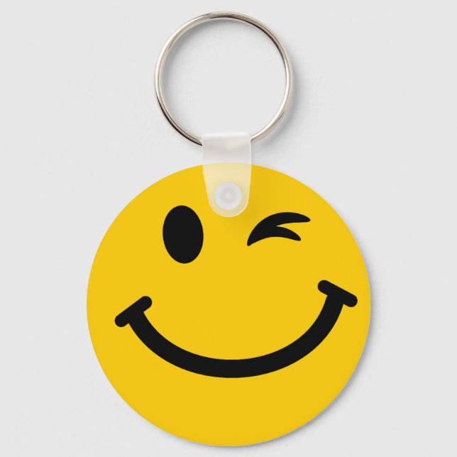 Winking face keychain (Front)