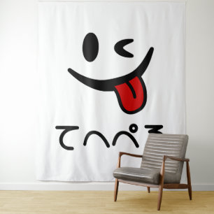 Winking Face Tongue Out てへぺろ Tehepero   Oops Tapestry