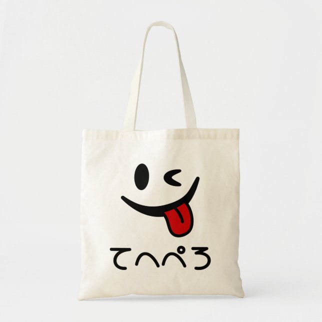 Winking Face Tongue Out てへぺろ Tehepero | Oops Tote Bag (Front)