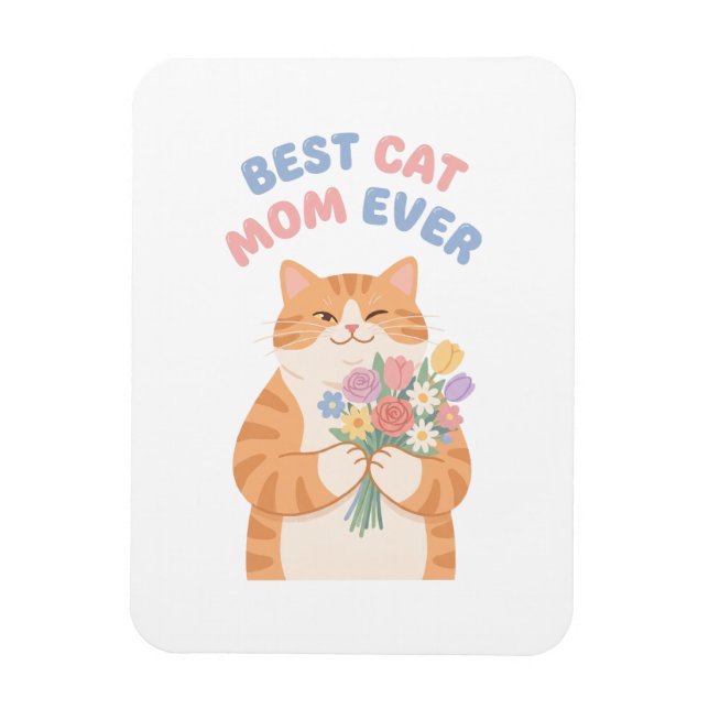 Winking Ginger Tabby Cat Mother's Day Art Magnet (Vertical)